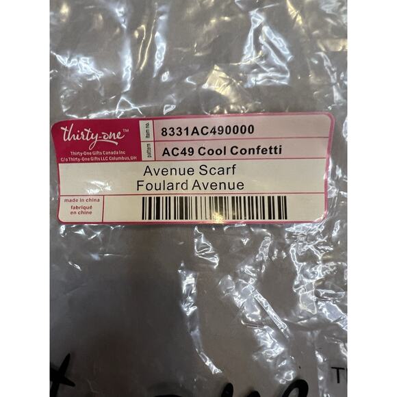 Thirty-One Womens Black Teal Polka-Dot Avenue Scarf Fringe Cool Confetti - Picture 3 of 5